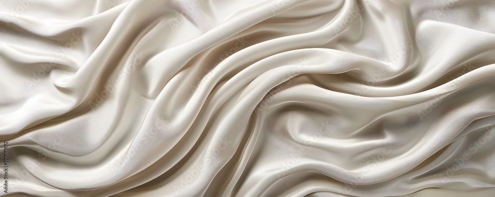Fototapeta premium Draped Cream-Colored Fabric with Gentle Curves