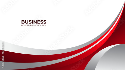 red and white wave background for business banner, corporate poster, journal report, presentation