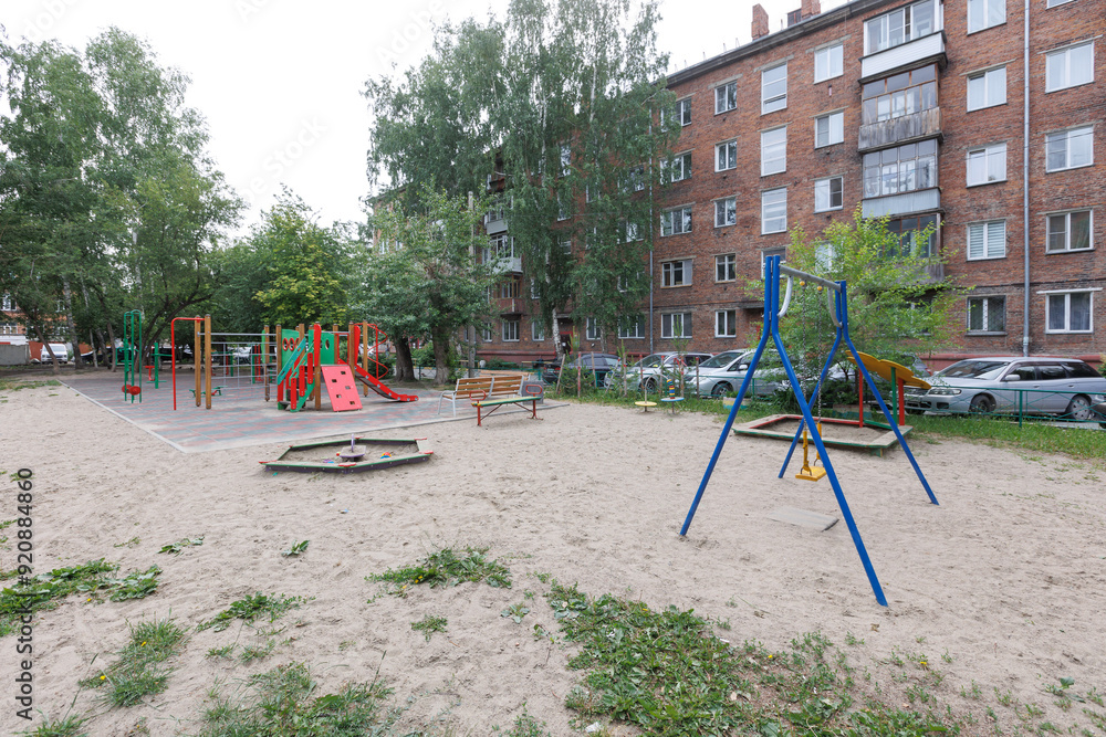 children's playground on the territory of an apartment building children's playground on the territory of an apartment building