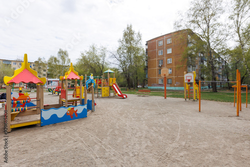 children's playground on the territory of an apartment building