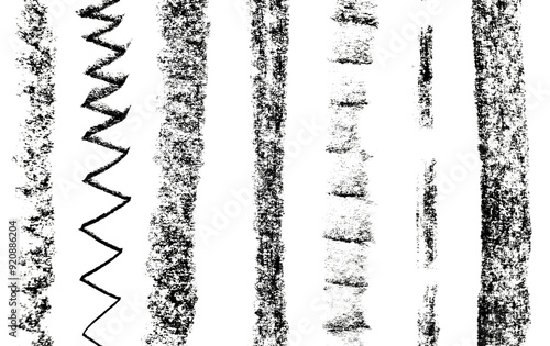 Set lines, shape hatching grunge pencil isolated on white. Pencil lines set