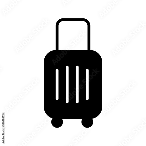 Suitcase icon travel luggage vector sign color editable