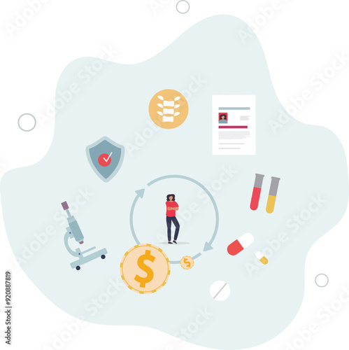 Health information exchange for effective healthcare. Medical system for prescription documentation.flat design with people.