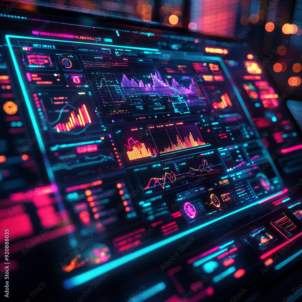 A modern office space with neon lights and digital screens displaying financial data, set against a cityscape backdrop, reflecting high-tech trading and the future of finance.
A modern office space with neon lights and digital screens displaying financial data, set against a cityscape backdrop, reflecting high-tech trading and the future of finance.