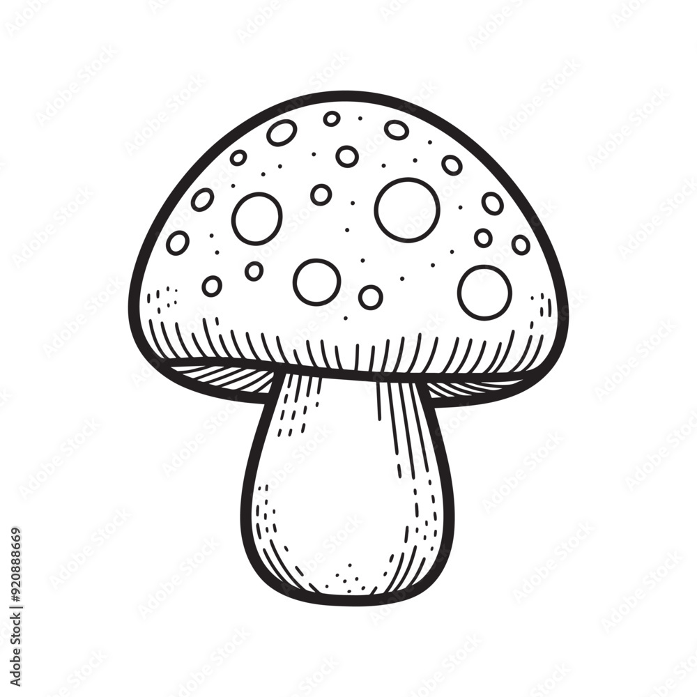 Mushroom line art Vector Illustration Mushroom line art Vector Illustration