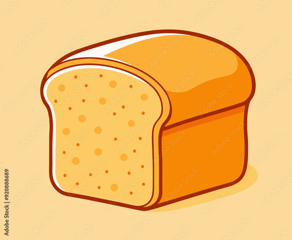 Half a loaf of toast bread stock illustration Half a loaf of toast bread stock illustration