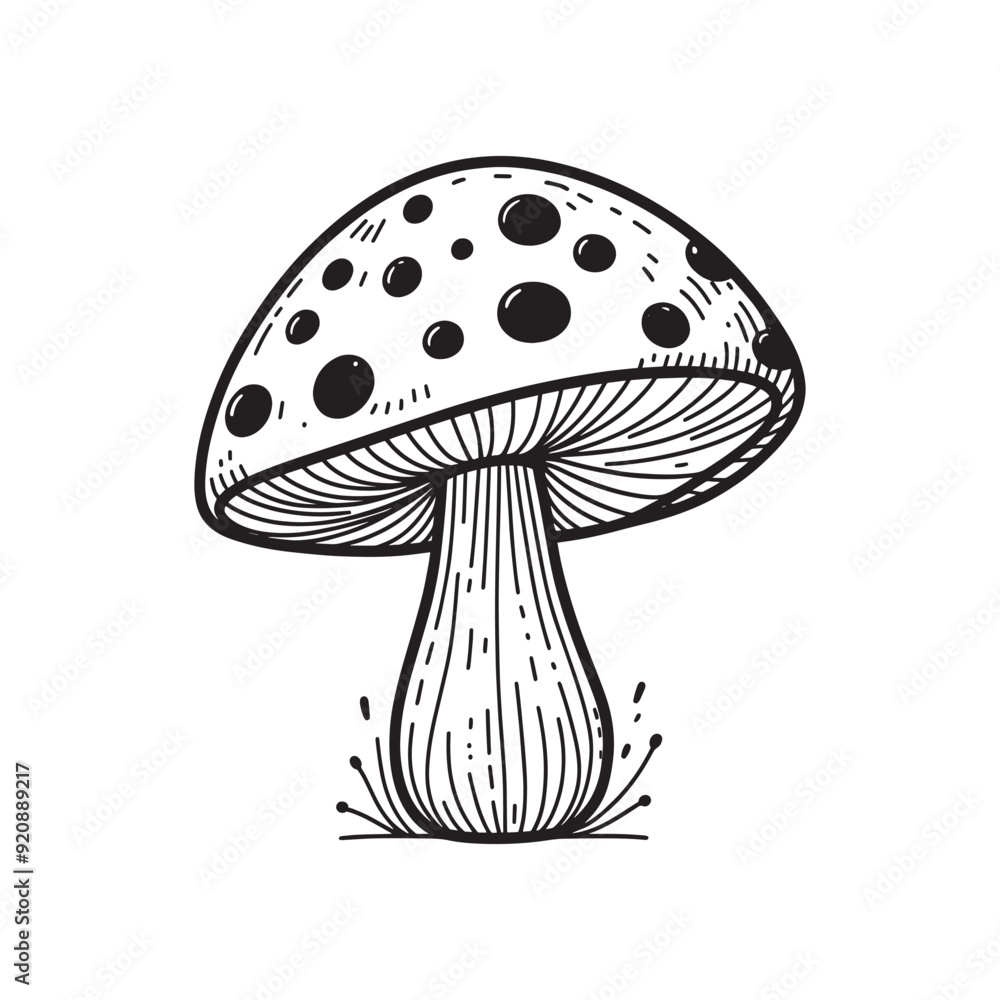 Mushroom line art Vector Illustration Mushroom line art Vector Illustration