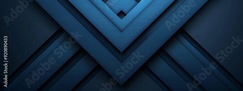  A dark blue abstract backdrop features a triangular shape in its midst, illuminated by a light at the image's zenith