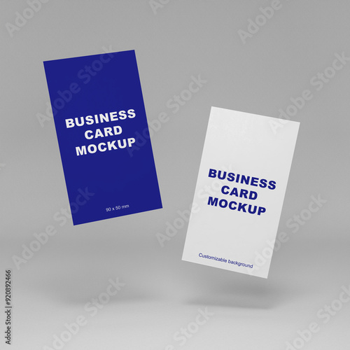 Editable 2-Sided Business Card Mockup PSD Template (90x50 mm)