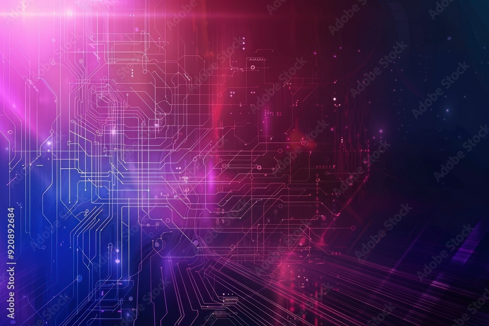 Abstract digital circuitry design with vibrant colors and glowing elements. Abstract digital circuitry design with vibrant colors and glowing elements.
