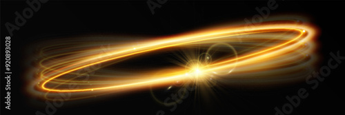 Light wave of shiny gold lines.Gold color glowing design element.Wavy bright stripes.	
