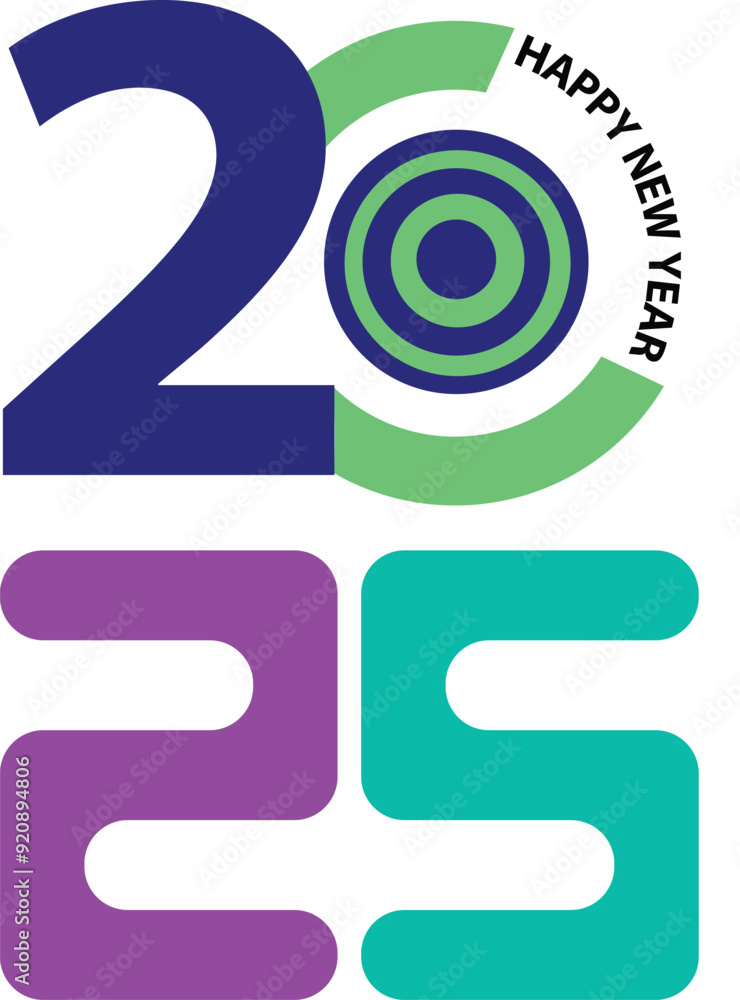 happy new year 2025 vector design