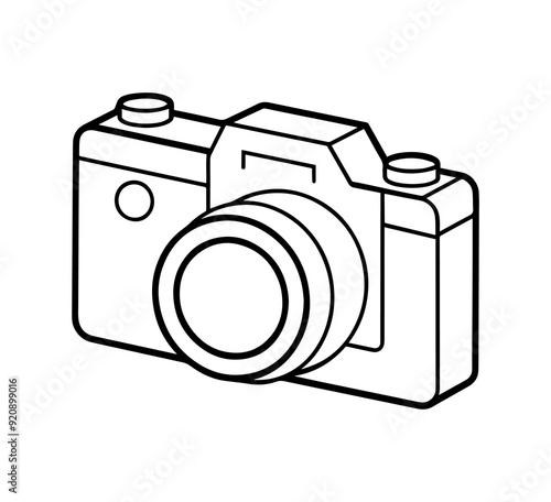 Camera vector illustration line art