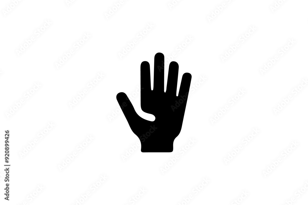 Hand silhouette isolated on white background. Hand silhouette isolated on white background.