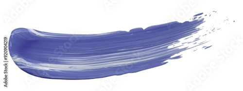 Shiny purple liquid brush strokes isolated on transparent background