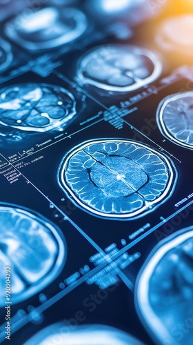 A radiology report with annotated CT scan images, emphasizing the integration of imaging and medical analysis