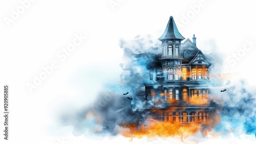 Halloween party, Eerie fog, Haunted house