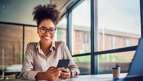 Cropped shot of an young woman using smart phone at home. Smiling woman using smartphone at home, messaging or browsing social networks while relaxing on couch