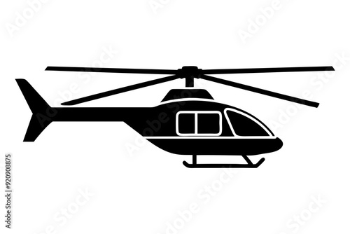 Helicopter silhouette vector illustration