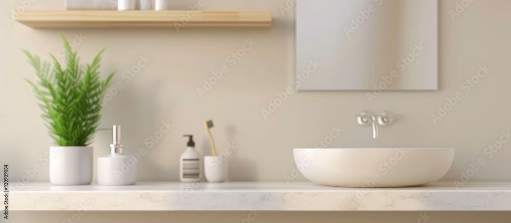 Blurred background of a modern home interior with an empty wooden table top for product display montage Blurred background of a modern home interior with an empty wooden table top for product display montage