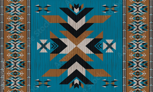 American tribal ethnic native pattern.Traditional Navajo,Aztec,Apache,Southwest and Mexican style fabric pattern.Abstract vector motifs pattern.For fabric,clothing,blanket,carpet,woven,wrap,decoration