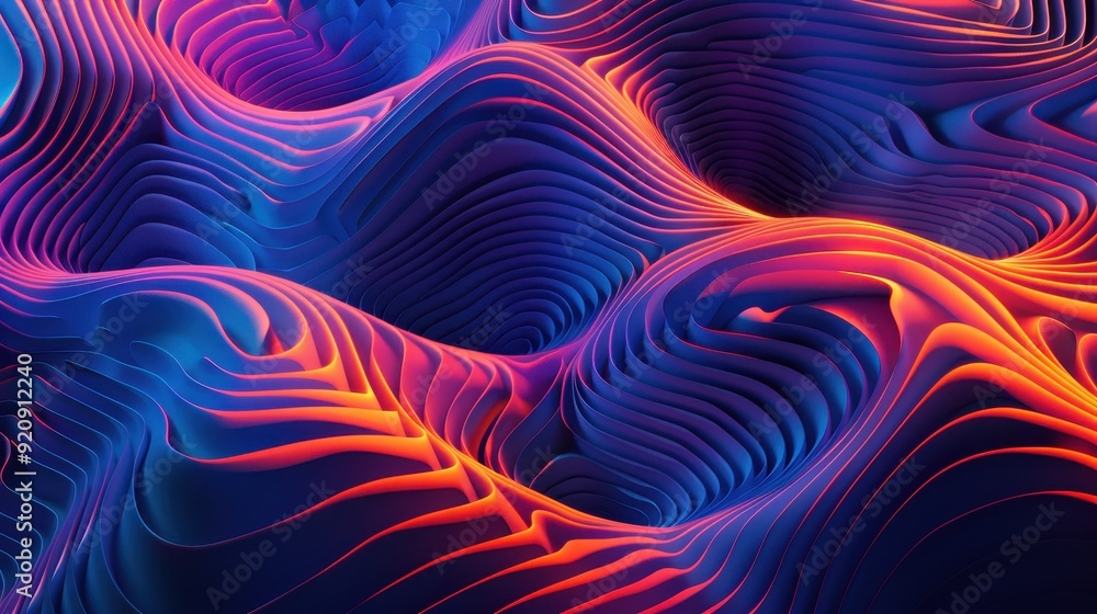 Obraz premium Swirling waves of color create mesmerizing patterns with depth and vivid brightness