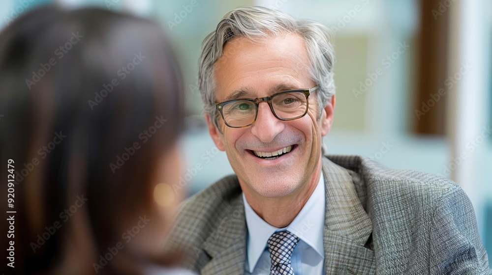 Professional Financial Advisor Consulting Client in Modern Office Space Professional Financial Advisor Consulting Client in Modern Office Space