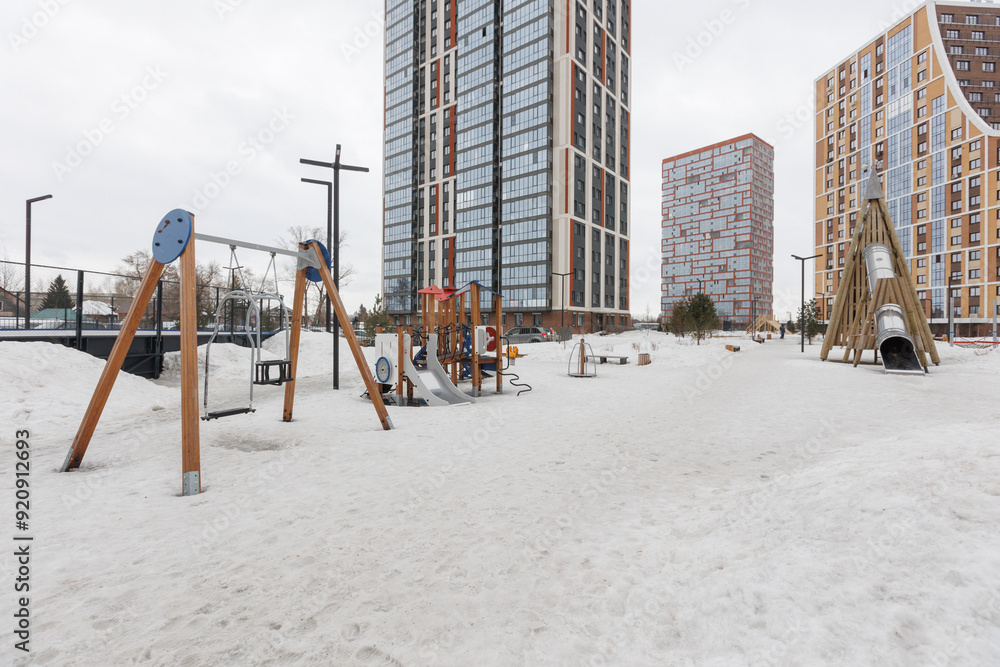 children's playground on the territory of an apartment building children's playground on the territory of an apartment building