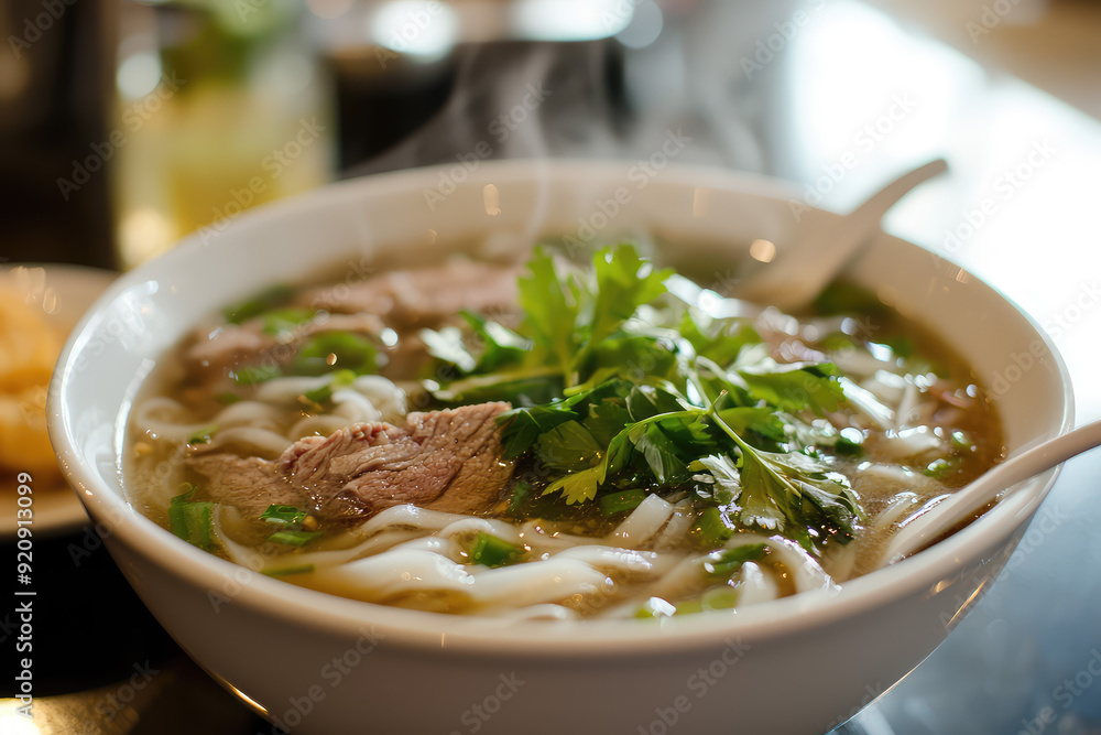 A heartwarming bowl of Vietnamese pho, drenched in fragrant broth, savory meats, and fresh herbs, perfect for any appetite! A heartwarming bowl of Vietnamese pho, drenched in fragrant broth, savory meats, and fresh herbs, perfect for any appetite!