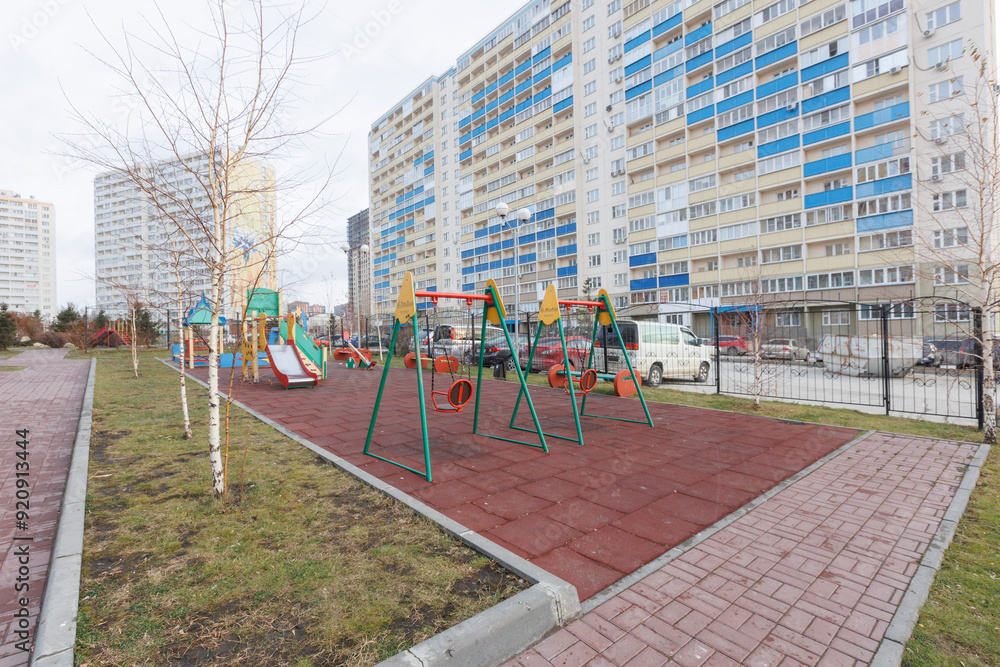 children's playground on the territory of an apartment building children's playground on the territory of an apartment building