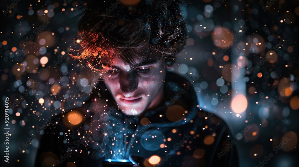 A Man Surrounded by Lights A Man Surrounded by Lights