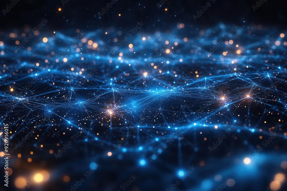 intricate network of glowing blue lines and nodes on dark background representing complex data streams animated particles flowing through connections futuristic tech concept intricate network of glowing blue lines and nodes on dark background representing complex data streams animated particles flowing through connections futuristic tech concept