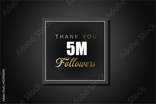 5000000 OR 5m followers celebration. Thank you 5000000 followers congratulation template banner. banner for social 5m friends and followers. celebrate subscribers and followers. 