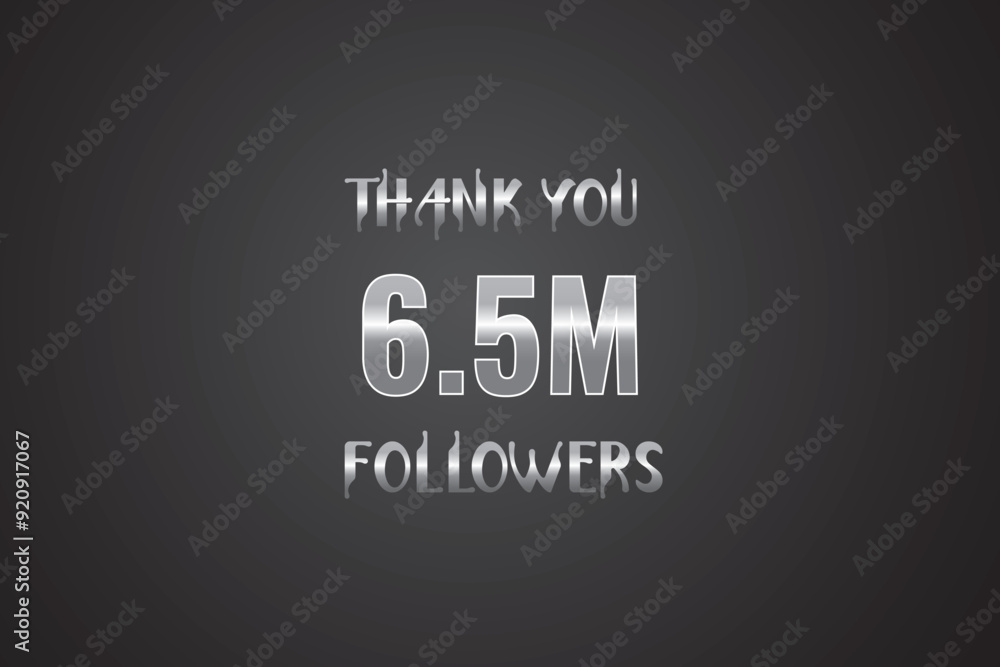 Obraz premium 6500000 OR 6.5m followers celebration. Thank you 6500000 followers congratulation template banner. banner for social 6.5m friends and followers. celebrate subscribers and followers. 