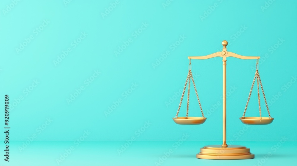 Scales of justice balanced with equality symbols, flat design illustration Scales of justice balanced with equality symbols, flat design illustration