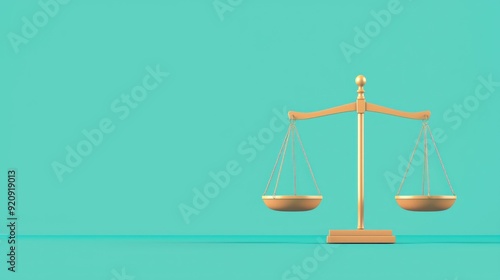 Wallpaper Mural Scales of justice with equal weights, representing fairness, flat design illustration Torontodigital.ca