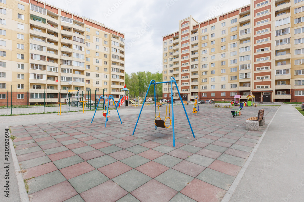 children's playground on the territory of an apartment building children's playground on the territory of an apartment building