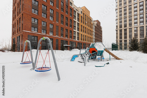 children's playground on the territory of an apartment building