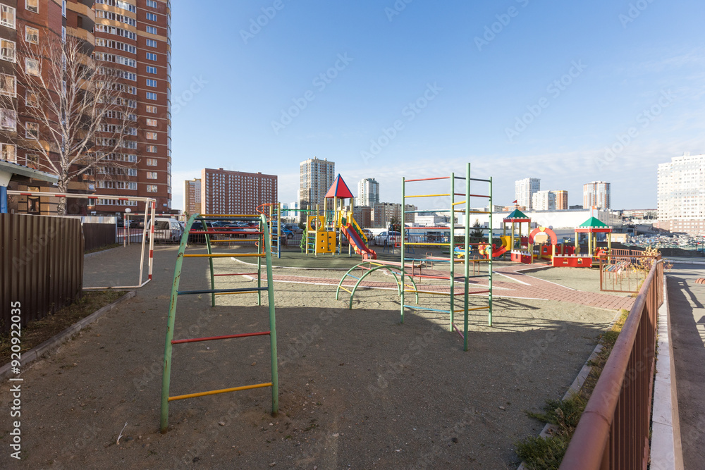 children's playground on the territory of an apartment building children's playground on the territory of an apartment building