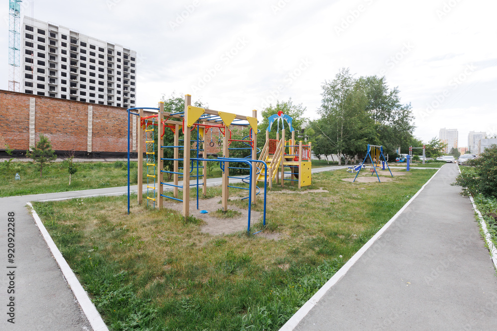 children's playground on the territory of an apartment building children's playground on the territory of an apartment building
