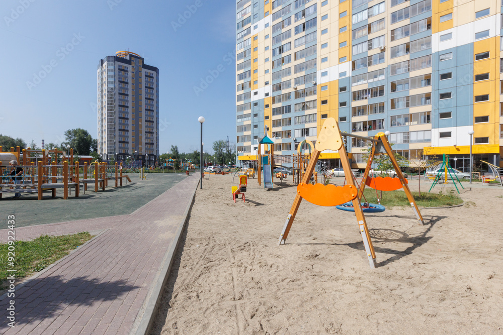 children's playground on the territory of an apartment building children's playground on the territory of an apartment building