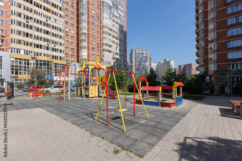 children's playground on the territory of an apartment building children's playground on the territory of an apartment building