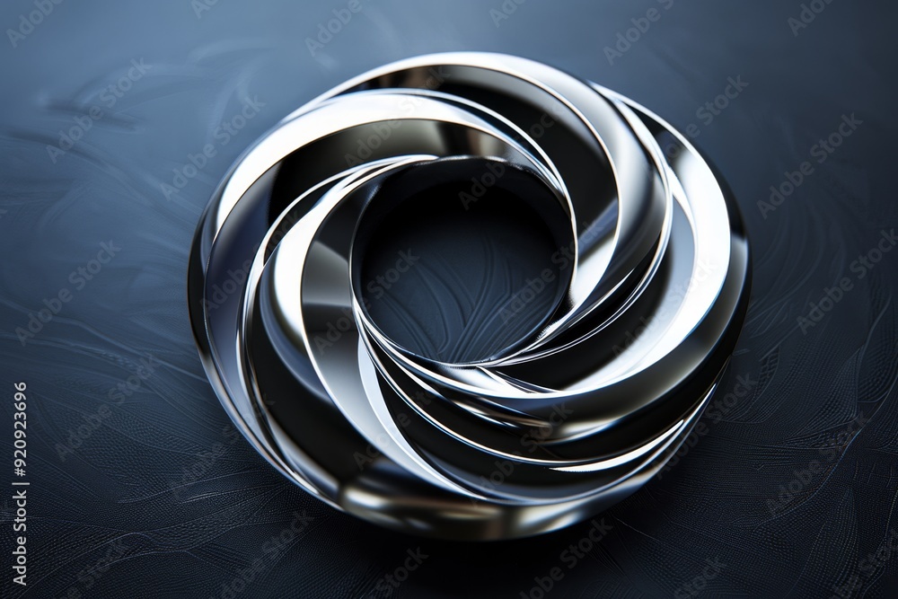 Shiny, sleek metallic logo representing a business social network Shiny, sleek metallic logo representing a business social network