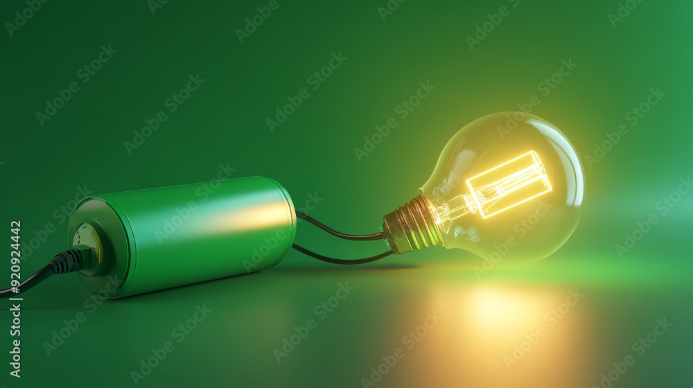 Flying green leaves around a lightbulb filled with leaves. Renewable green energy concept. 3D illustration. Flying green leaves around a lightbulb filled with leaves. Renewable green energy concept. 3D illustration.