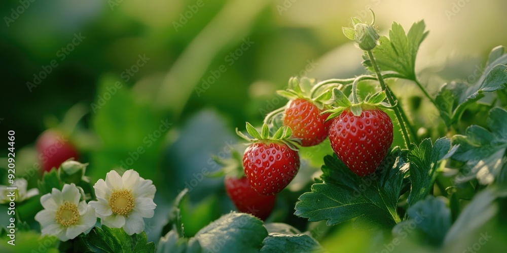 Ripe Strawberries in Field Ripe Strawberries in Field