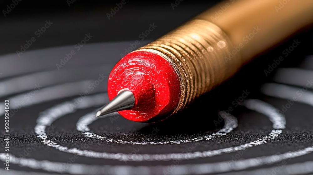 Close-up of a stylish pen with a red tip against a spiral background, symbolizing precision and focus in writing. Close-up of a stylish pen with a red tip against a spiral background, symbolizing precision and focus in writing.