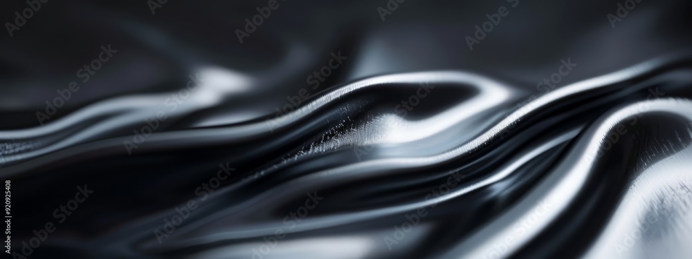 Fototapeta premium A monochrome image of a fabric with a wavy texture, resembling a cloth sheet