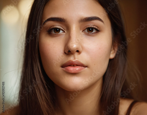 A beautiful girl taking care of her skin washing face with facewash