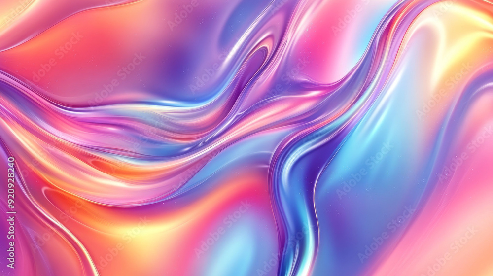 Abstract background featuring a fluid iridescent shape. Elegant vector wallpaper. Abstract background featuring a fluid iridescent shape. Elegant vector wallpaper.