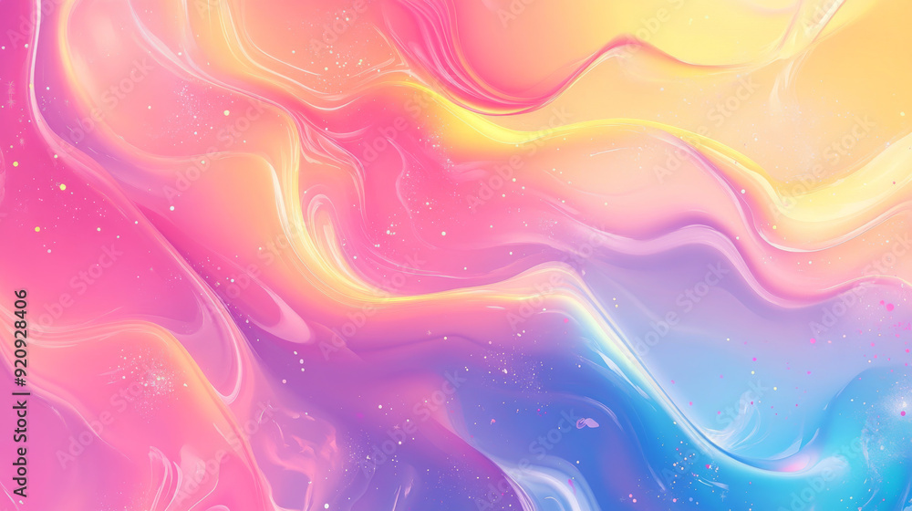 Abstract background featuring a fluid iridescent shape. Elegant vector wallpaper. Abstract background featuring a fluid iridescent shape. Elegant vector wallpaper.